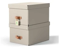 Leitz Leitz Puro Storage Box with lid, medium, 17L, 100% recycled card, pack of 2, Pilkas, Cardboard, 17 L, 270 mm, 370 mm, 200 mm
