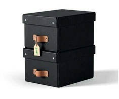 Leitz Puro laikymo dėžė su dangteliu, maža, 7 l, 100 % perdirbtas kartonas, 2 vnt. pakuotė, Juodas, kartonas, 7 l, 200 mm, 280 mm, 150 mm