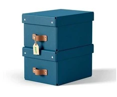 Leitz Puro laikymo dėžė su dangteliu, maža, 7 l, 100 % perdirbtas kartonas, 2 vnt. pakuotė, Mėlyna, kartonas, 7 l, 200 mm, 280 mm, 150 mm