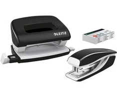 Leitz siūlė+skylė MINI WOW juoda 10l GW10K