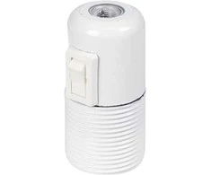 Tekniskbelysnings Industri Lizdas E27 su jungikliu 1/1 sriegis, baltas