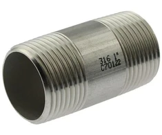 Lemvigh Muller Nipelio vamzdis, atsparus rūgštims, 3/4x80 mm AISI316
