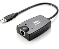 Level One „LevelOne USB-0401“ gigabito USB tinklo adapteris, Vielinis, USB, Ethernet, 1000 Mbit/s, Juoda