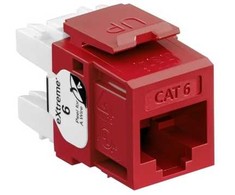 Leviton Brand Rex Leviton 61110-RR6, Plokščias, Raudonas, RJ-45, Gnybtas, Lizdas, Auksinis