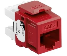 Leviton Brand Rex Leviton 61110-RR6, Plokščias, Raudonas, RJ-45, Gnybtas, Lizdas, Auksinis