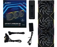Lian Li UNI FAN TL Wireless korpuso ventiliatorius, ARGB, PWM, 3er-Pack – Reverse Blade, 120mm, juodos spalvos