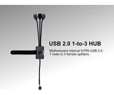 Lian Li PW-U2HB, USB Type-A, 3 x IDC (9 kontaktai), pagrindinė plokštė, juoda, 1 vnt.