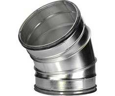 LINDAB Bend BFU 500 45. Sulankstoma, pagaminta iš 3 segmentų. Tinka vamzdžiams, nipelio matmenys.