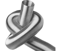 LINDAB lanksti žarna SRFC 80, pagaminta iš 2 x 0,7 mm aliuminio lakšto. Ilgis 5 m, suspausta apie 1,20 m, maks. 200 °C.