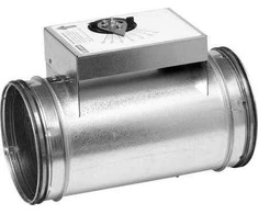 LINDAB oro srauto reguliatorius DAU 125 mm, 1 pakopos, su rankena rankiniam oro kiekio reguliavimui.