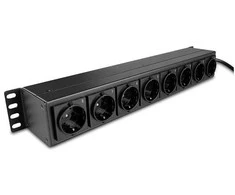 Maitinimo Blokas - LINDY 1.5U 8 Schuko lizdai, PDU, 3500W, 250VAC, 16A, Horizontalus Stovas, Juodas