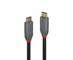 USB Kabelis - LINDY Anthra Line USB 3.2 Type C į C Laidas, M/M, 20Gbps, 100W PD, 2 m, Juodas