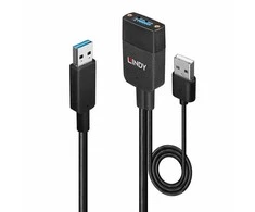 Kabelis USB Lindy 2x USB-A - USB-A 35 m Juodas (43357)