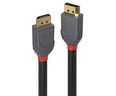 DisplayPort Kabelis - LINDY Anthra Line DisplayPort 1.2 Kabelis, M/M, 7.5 m, Juodas