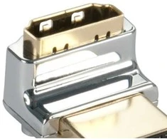Adapteris - LINDY CROMO HDMI M į HDMI F 90 laipsnių dešinys kampas auksu padengtas