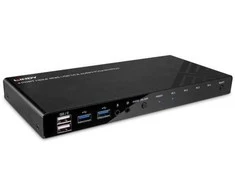 KVM Switch - LINDY 4 Prievadų HDMI 4K60, USB 3.0 ir Garso KVM Switch, Juodas