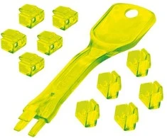 Lintex Lindy RJ45 prievadų užraktai. Geltoni. Su raktu(-ais). 10 vnt.