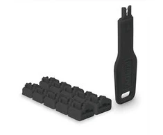 Tinklo Priedas - LINDY RJ45 Prievado Blokatorius 10 vnt. + 1 Raktas, ABS Juodas