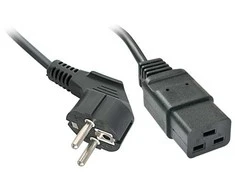 Lindy Maitinimo laidas, 2 m, Hane/Hona, CEE7/4, IEC C19, Juodas