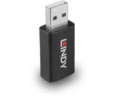 USB Adapteris - LINDY USB 2.0 Type A į A Duomenų Blokatorius, M/F, Juodas