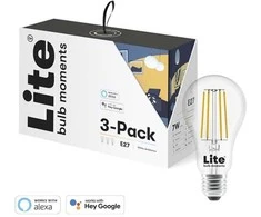 Lite Bulb Moments A60 2700-6500K E27 7W skaidraus stiklo filamentinė balta atmosfera 3 pak.