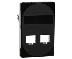 LK® Vienas „Actassi“ / „Keystone“ dvigubas lizdas RJ45, 1½ modulio, juodas