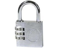 lockncharge LNC10168, Įprastinė pakabinamoji spyna, Kodinė spyna, Spynelė daiktams laikyti, Pilka, Metalinė, U formos