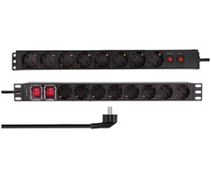 LogiLink 19 PDU 16 x CEE 7/3 lizdas su apsauga nuo perkrovos ir jungikliu
