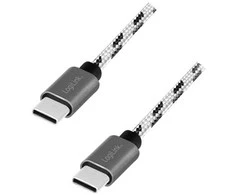 LogiLink USB 2.0 C tipo kabelių rinkinys, C/M į USB-C/M, aliuminis, nailonas, baltas/juodas
