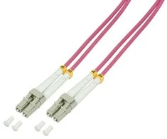 LogiLink optinis pluoštas OM4 LC/UPC - LC/UPC 0.5m violetinė