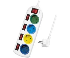 LogiLink 4 lizdai 1,5 m spalvos