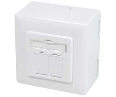 LogiLink NP0124, 2 x RJ-45, STP, 6a, metalinis, baltas, ISO/IEC 11801 TIA/EIA 568C.2, 6 A
