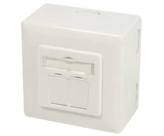 LogiLink NP0124, 2 x RJ-45, STP, 6a, metalinis, baltas, ISO/IEC 11801 TIA/EIA 568C.2, 6 A
