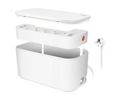 Listwa zasilająca LogiLink Kabelbox USB/Schuko 5 gniazd Baltas