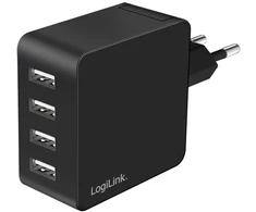 LogiLink Mobiliojo įrenginio įkroviklis universalus, juodas, greitas, AC