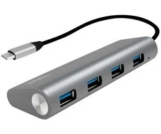 LogiLink UA0309, USB 3.2 Gen 1 (3.1 Gen 1) Type-C, USB 3.2 Gen 1 (3.1 Gen 1) Type-A, 5000 Mb/s, Pilka, „Android“