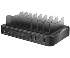 LOL LogiLink USB Table Charger, 10 Port, 4x USB-A & 6x USB-C, 120W, PD, QC3.0, juodas