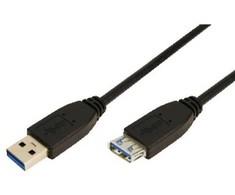 „Logilink“ – USB prailginimo kabelis – 9 kontaktų USB A tipo (M) – 9 kontaktų USB A tipo (W) – 3 m (USB / USB 2.0 / USB 3.0) – lieto korpuso – juodas (CU0043)