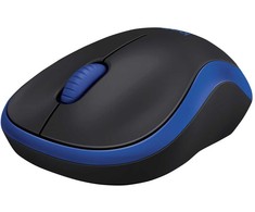 Logitech Belaidė pelė M185, Ambidextrous, Optinė, RF belaidė, 1000 DPI, Juodas, Mėlyna