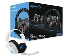 LOGITECH G29 Driving Force lenktyninis vairas PS + Astro A10 - Baltas