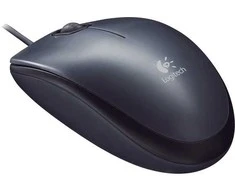 Logitech pelė M90, skirta abiem rankoms, optinė, USB A tipo, 1000 DPI, pilka