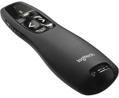 Logitech belaidis pranešimų pultelis R400, RF, USB, 15 m, juodas