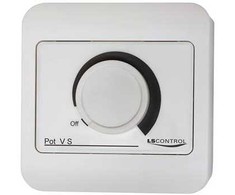 LS CONTROL potenciometras POT V S 24V į 0-10V LSBOX85 su 1 poliaus jungikliu. Min. išėjimo įtampa 0-4.5V, 15-30VDC/24VAC, 0-10V išėjimas 10mA.