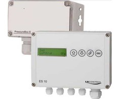 LS CONTROL paketas su pastovaus slėgio reguliatoriumi ES 10 ir „PressureBox E 2500 / ES 1088“, įskaitant 2 m silikoninę žarną ir metalinę jungtį ortakiui.