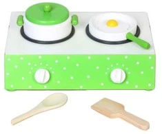 Magni Danish Toys Medinis žaidimų krosnelės staliukas, žalias su taškeliais