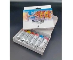 MaimeriMėlynų akvarelinių dažų rinkinys „Venice“ - 6 tūbelės, 12 ml - Profesionalūs akvarelės dažai