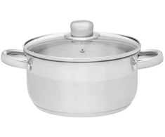 Maku „Kitchen Life Basic“ puodas su stikliniu dangčiu, nerūdijančio plieno, 6,5 l, 24 cm