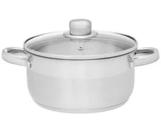 Maku „Kitchen Life Basic“ puodas su stikliniu dangčiu, plienas, 3 l, 20 cm