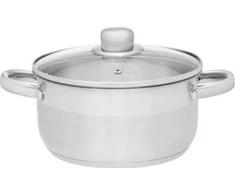 Maku „Kitchen Life Basic“ puodas su stikliniu dangčiu, nerūdijančio plieno, 6,5 l, 24 cm