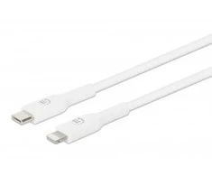 USB kabelis Manhattan USB-C - Lightning 1 m Baltas (394512)
